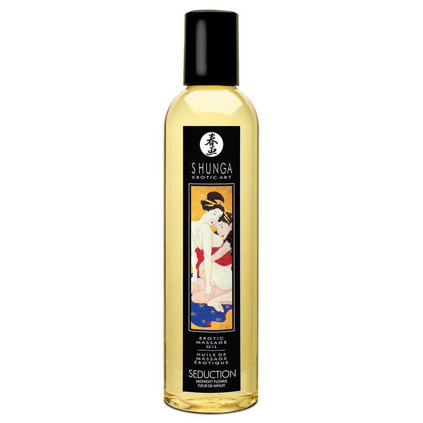 Shunga Seduction Massage Oil-Midnight Flower 8oz